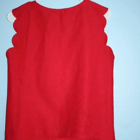 SHEIN Red High Neck Key-Hole Neckline Flutter Sleeves XS - Picture 11 of 13